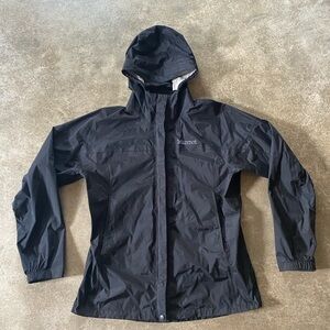 Marmot Black Hooded Rain Jacket Coat